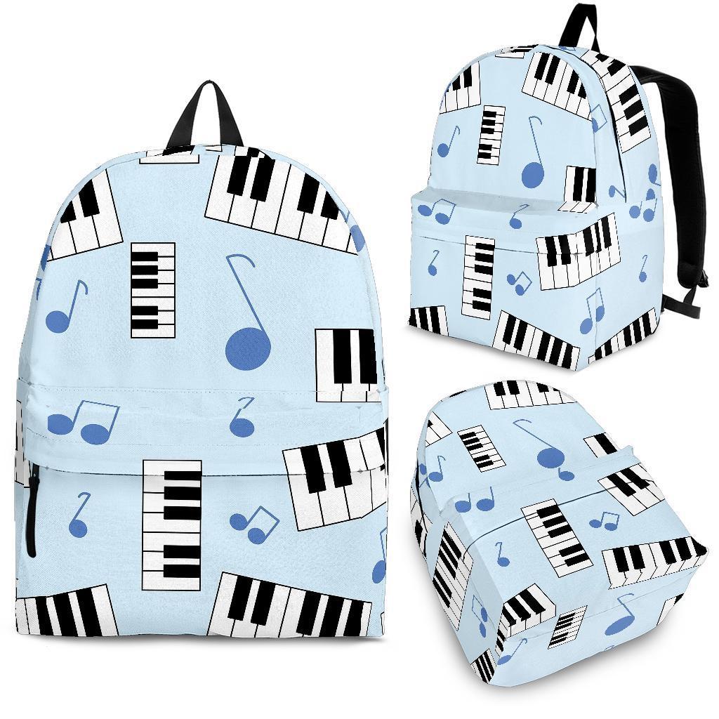 Piano Blue Pattern Print Backpack-grizzshop