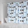 Piano Blue Pattern Print Bathroom Shower Curtain-grizzshop