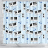 Piano Blue Pattern Print Bathroom Shower Curtain-grizzshop