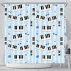 Piano Blue Pattern Print Bathroom Shower Curtain-grizzshop