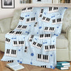 Piano Blue Pattern Print Blanket-grizzshop