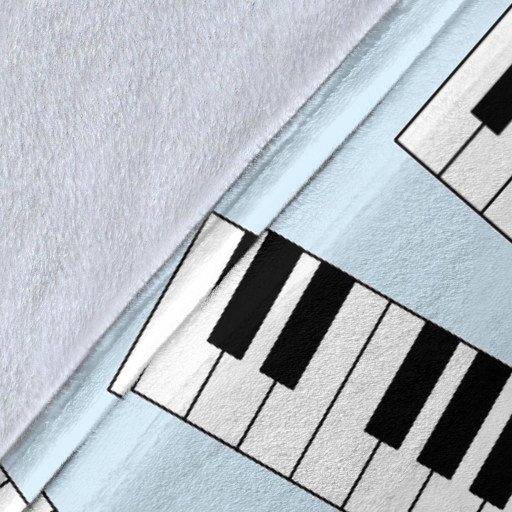 Piano Blue Pattern Print Blanket-grizzshop