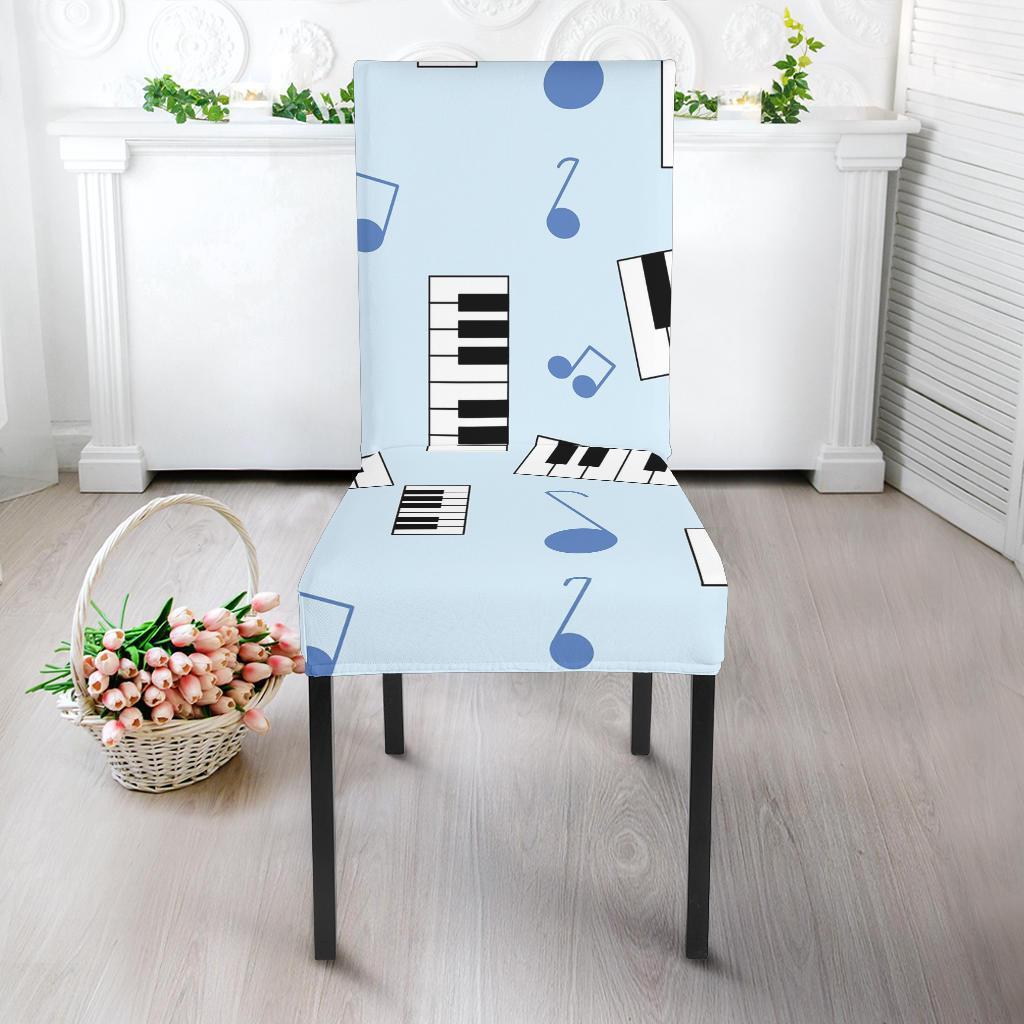 Piano Blue Pattern Print Chair Cover-grizzshop