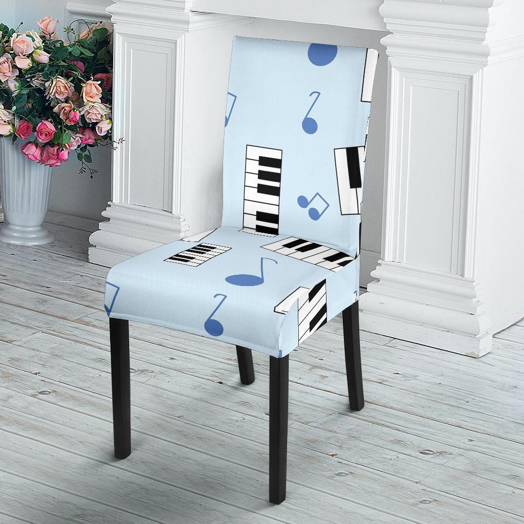 Piano Blue Pattern Print Chair Cover-grizzshop