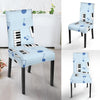 Piano Blue Pattern Print Chair Cover-grizzshop