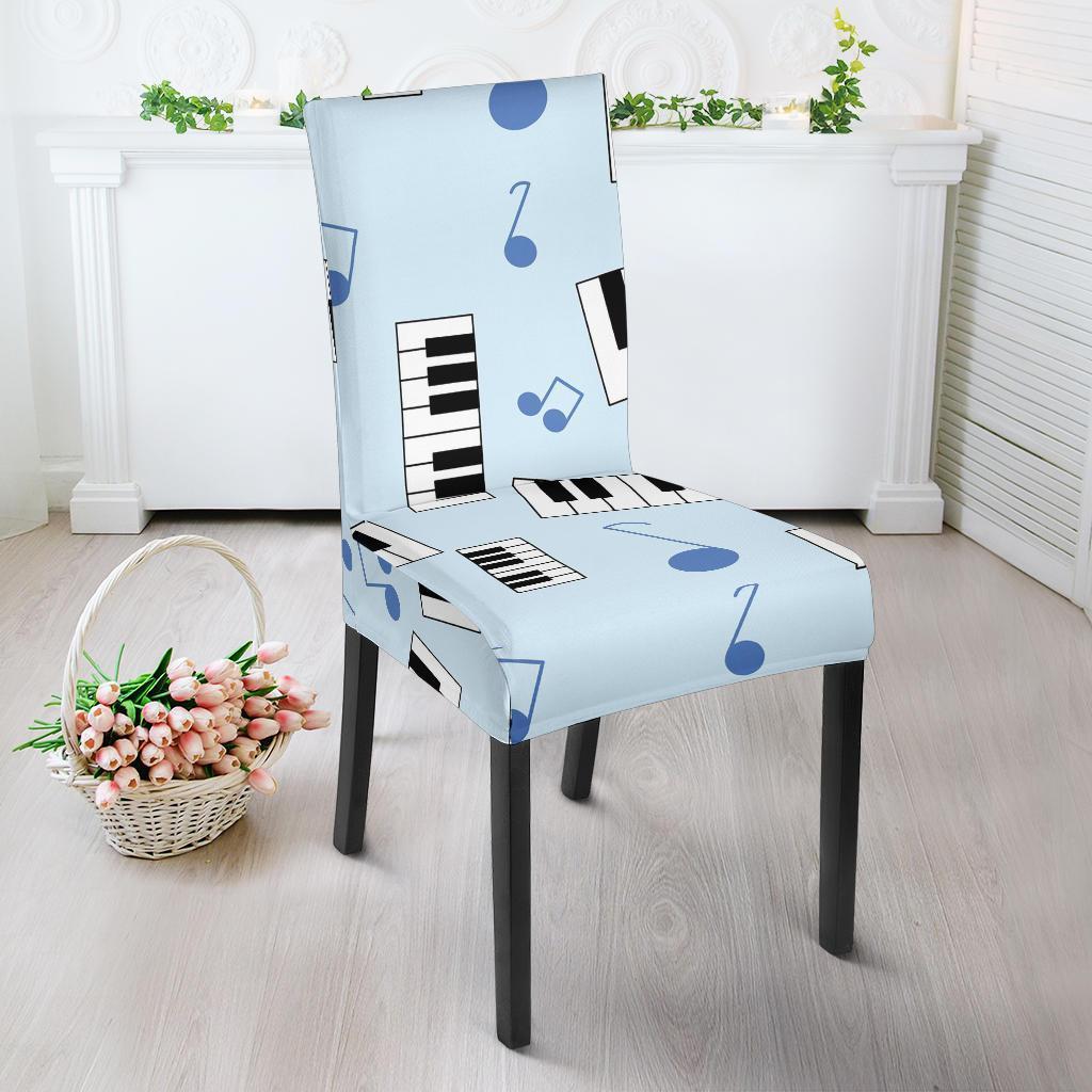 Piano Blue Pattern Print Chair Cover-grizzshop