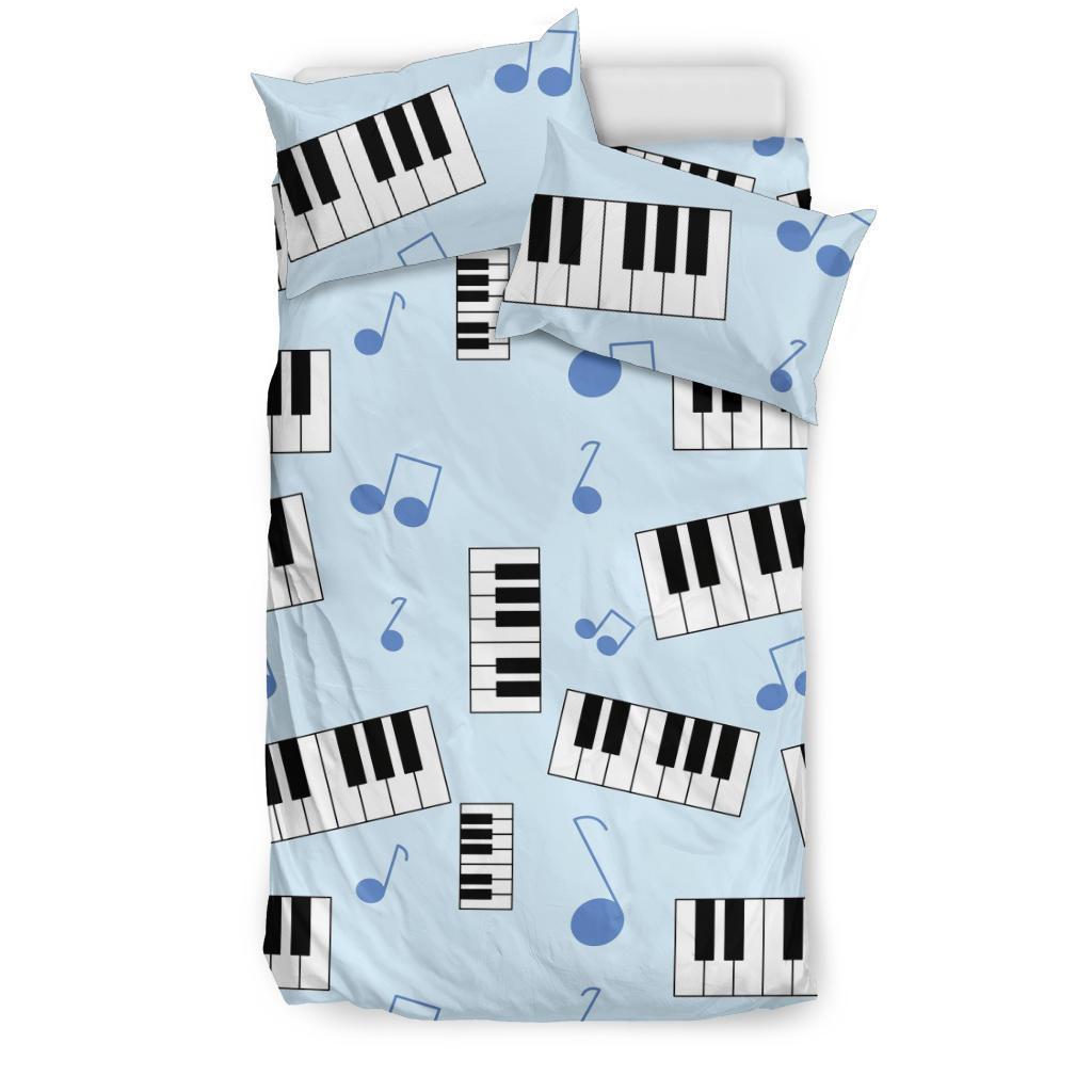 Piano Blue Pattern Print Duvet Cover Bedding Set-grizzshop