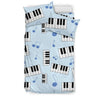 Piano Blue Pattern Print Duvet Cover Bedding Set-grizzshop