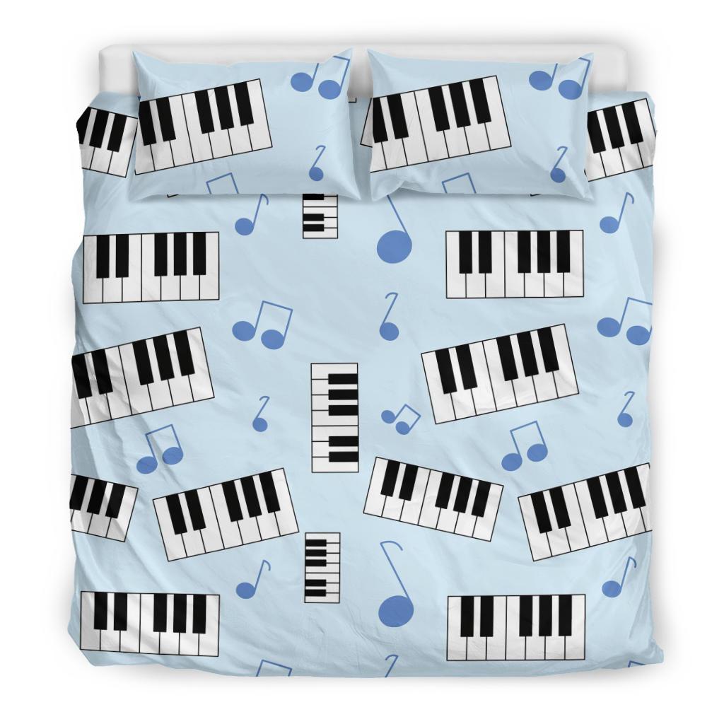 Piano Blue Pattern Print Duvet Cover Bedding Set-grizzshop