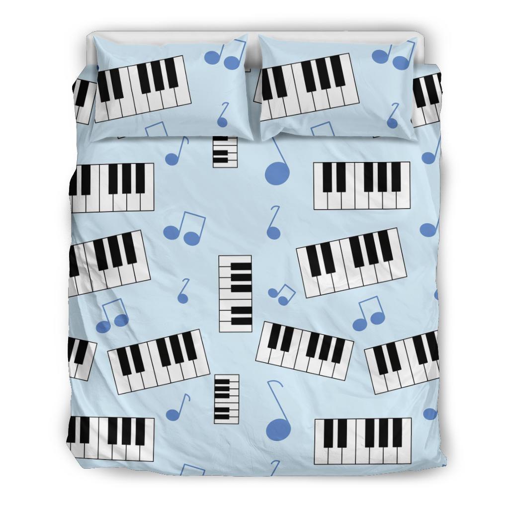 Piano Blue Pattern Print Duvet Cover Bedding Set-grizzshop