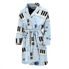 Piano Blue Pattern Print Men Long Robe-grizzshop