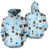 Piano Blue Pattern Print Men Women Pullover Hoodie-grizzshop