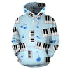 Piano Blue Pattern Print Men Women Pullover Hoodie-grizzshop