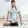 Piano Blue Pattern Print Men's Apron-grizzshop