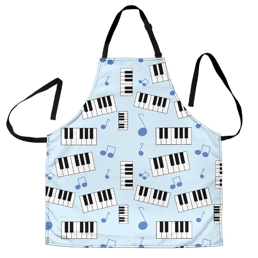 Piano Blue Pattern Print Men's Apron-grizzshop