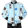 Piano Blue Pattern Print Men's Bomber Jacket-grizzshop