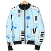 Piano Blue Pattern Print Men's Bomber Jacket-grizzshop