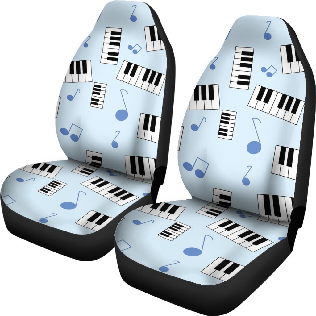 Piano Blue Pattern Print Universal Fit Car Seat Covers-grizzshop