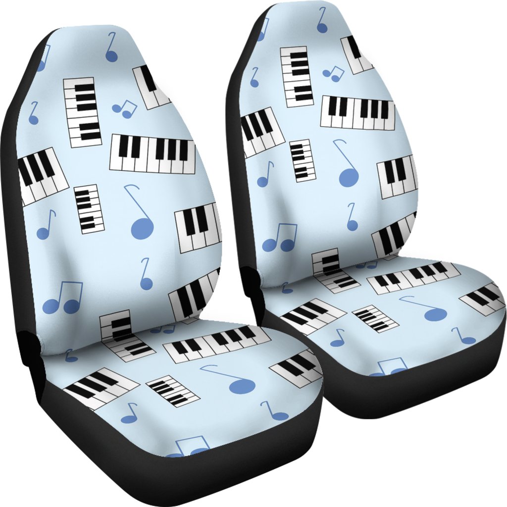 Piano Blue Pattern Print Universal Fit Car Seat Covers-grizzshop