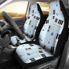 Piano Blue Pattern Print Universal Fit Car Seat Covers-grizzshop