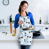 Piano Blue Pattern Print Women's Apron-grizzshop