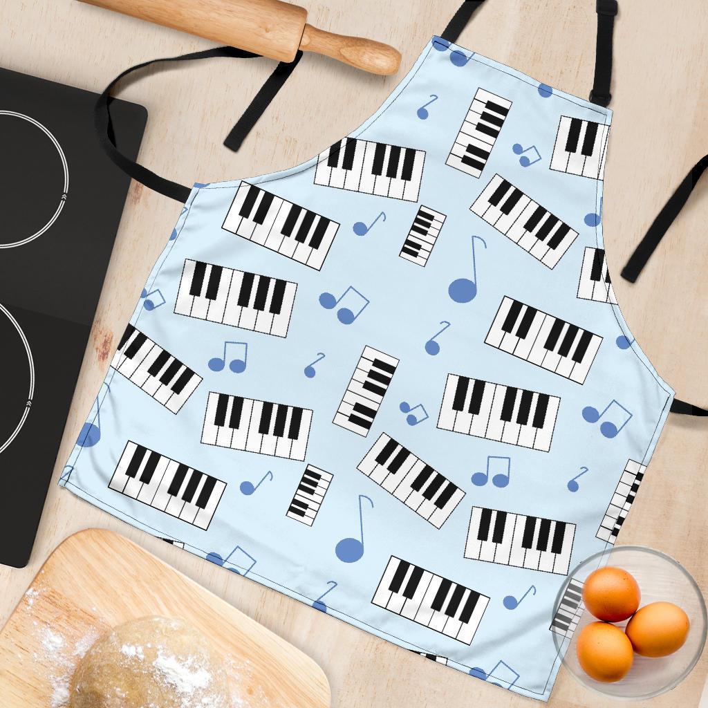 Piano Blue Pattern Print Women's Apron-grizzshop