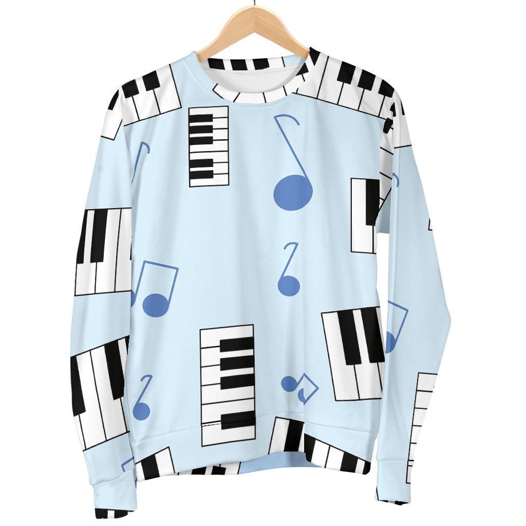 Piano Blue Pattern Print Women's Sweatshirt-grizzshop