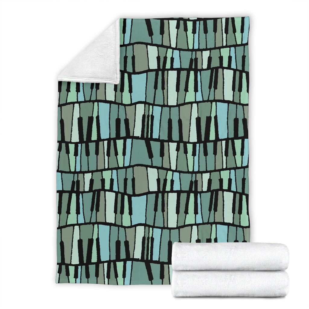 Piano Green Pattern Print Blanket-grizzshop