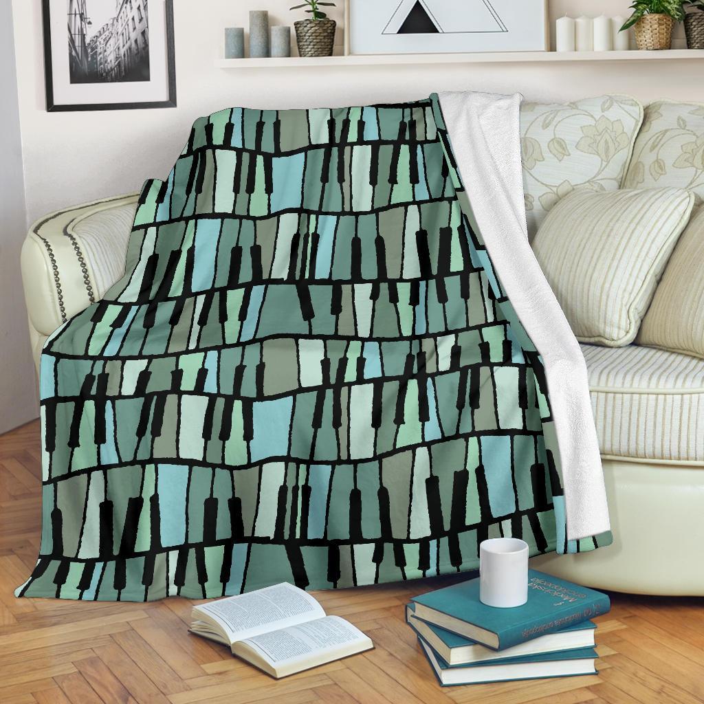 Piano Green Pattern Print Blanket-grizzshop