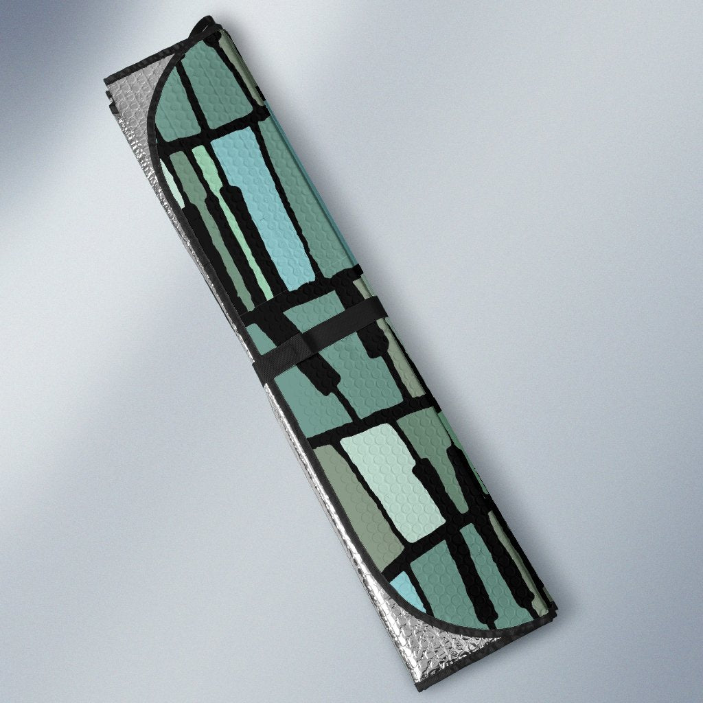 Piano Green Pattern Print Car Sun Shade-grizzshop