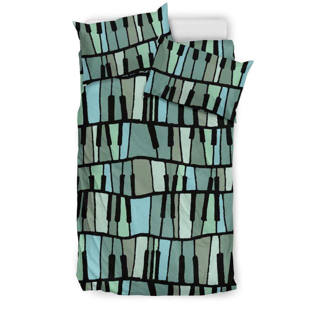 Piano Green Pattern Print Duvet Cover Bedding Set-grizzshop