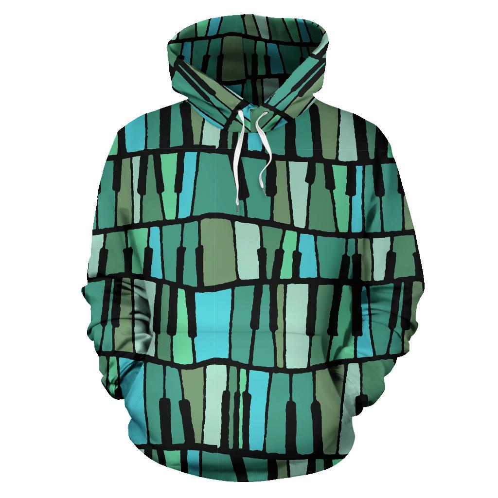 Piano Green Pattern Print Men Women Pullover Hoodie-grizzshop