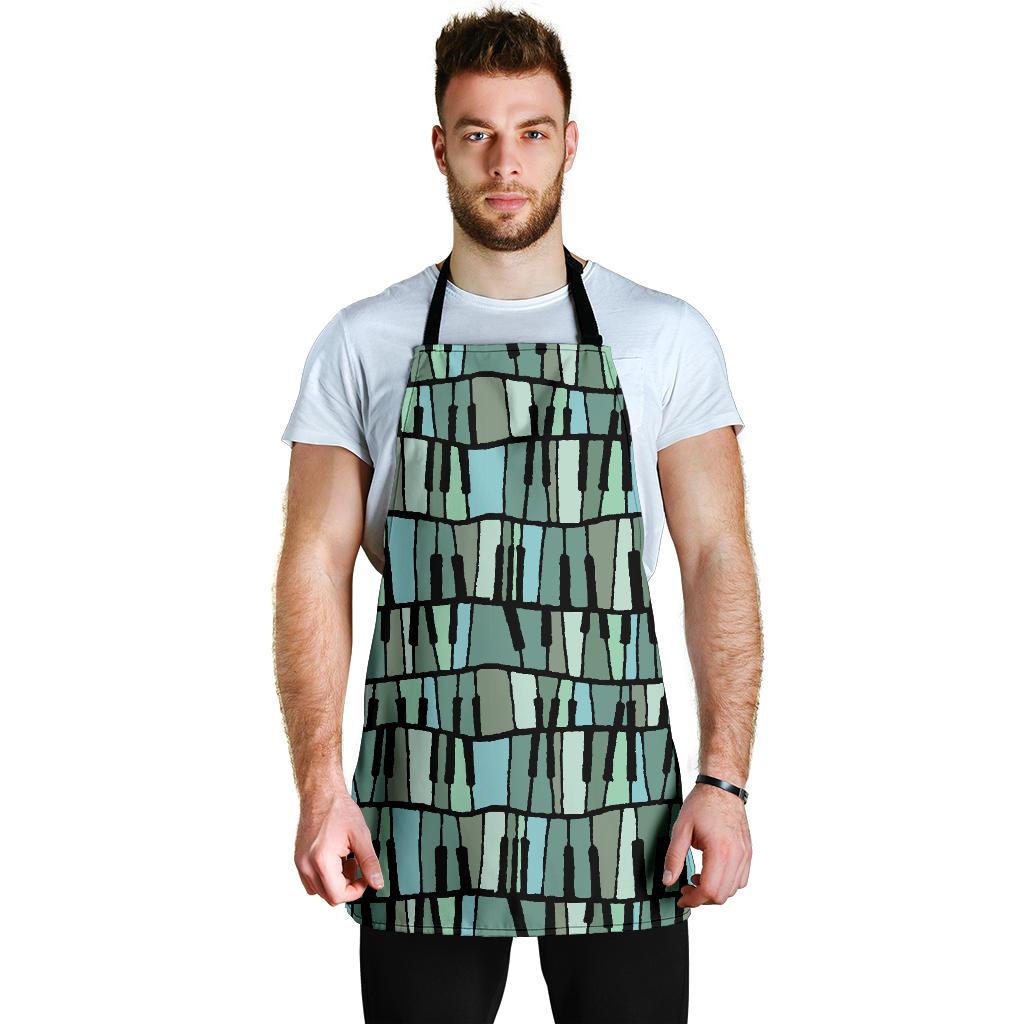 Piano Green Pattern Print Men's Apron-grizzshop
