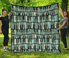 Piano Green Pattern Print Quilt-grizzshop