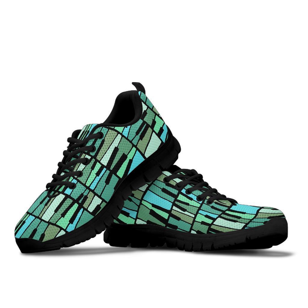 Piano Green Pattern Print Sneaker Shoes For Men Women-grizzshop