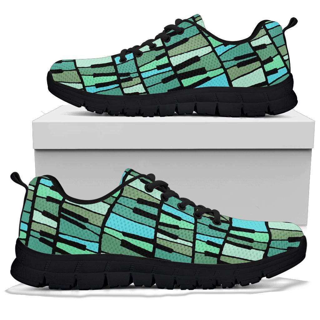 Piano Green Pattern Print Sneaker Shoes For Men Women-grizzshop