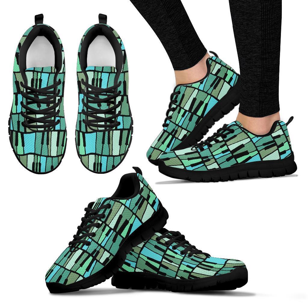 Piano Green Pattern Print Sneaker Shoes For Men Women-grizzshop