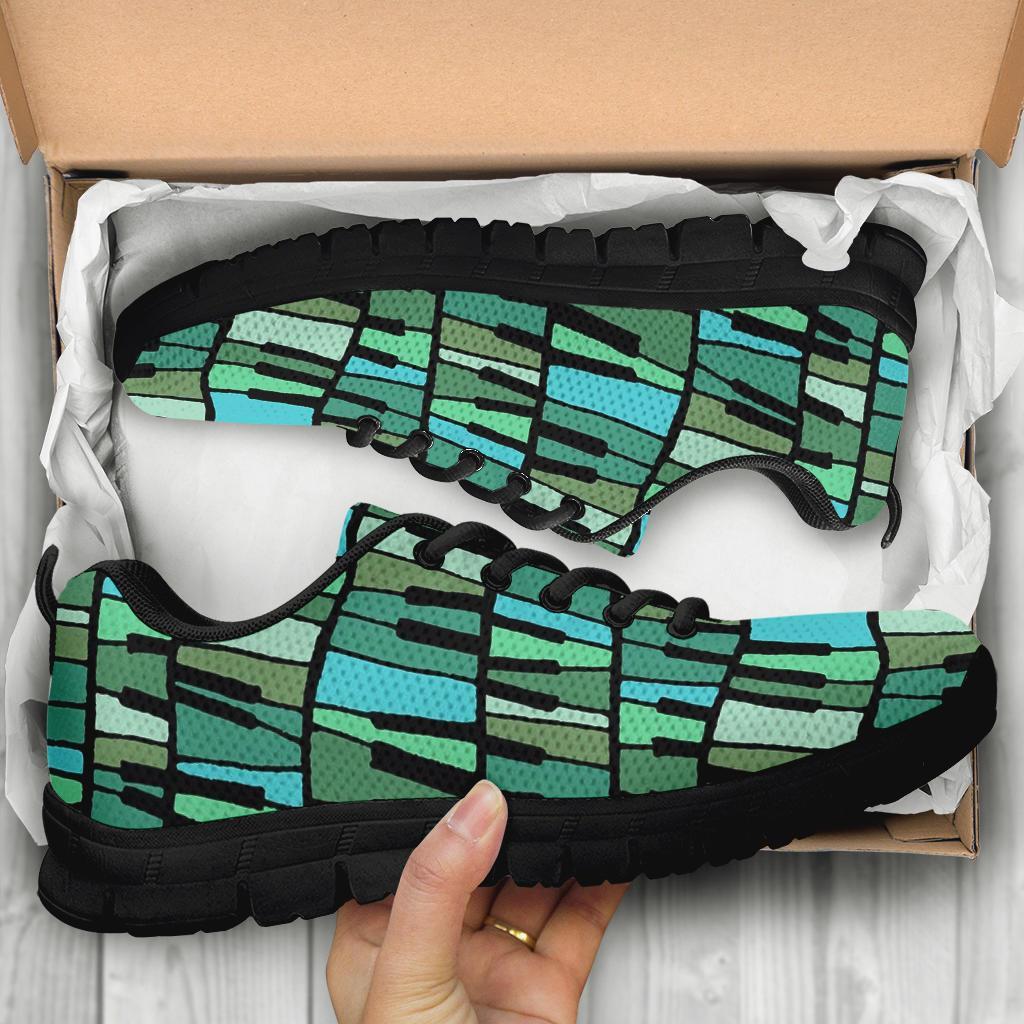 Piano Green Pattern Print Sneaker Shoes For Men Women-grizzshop