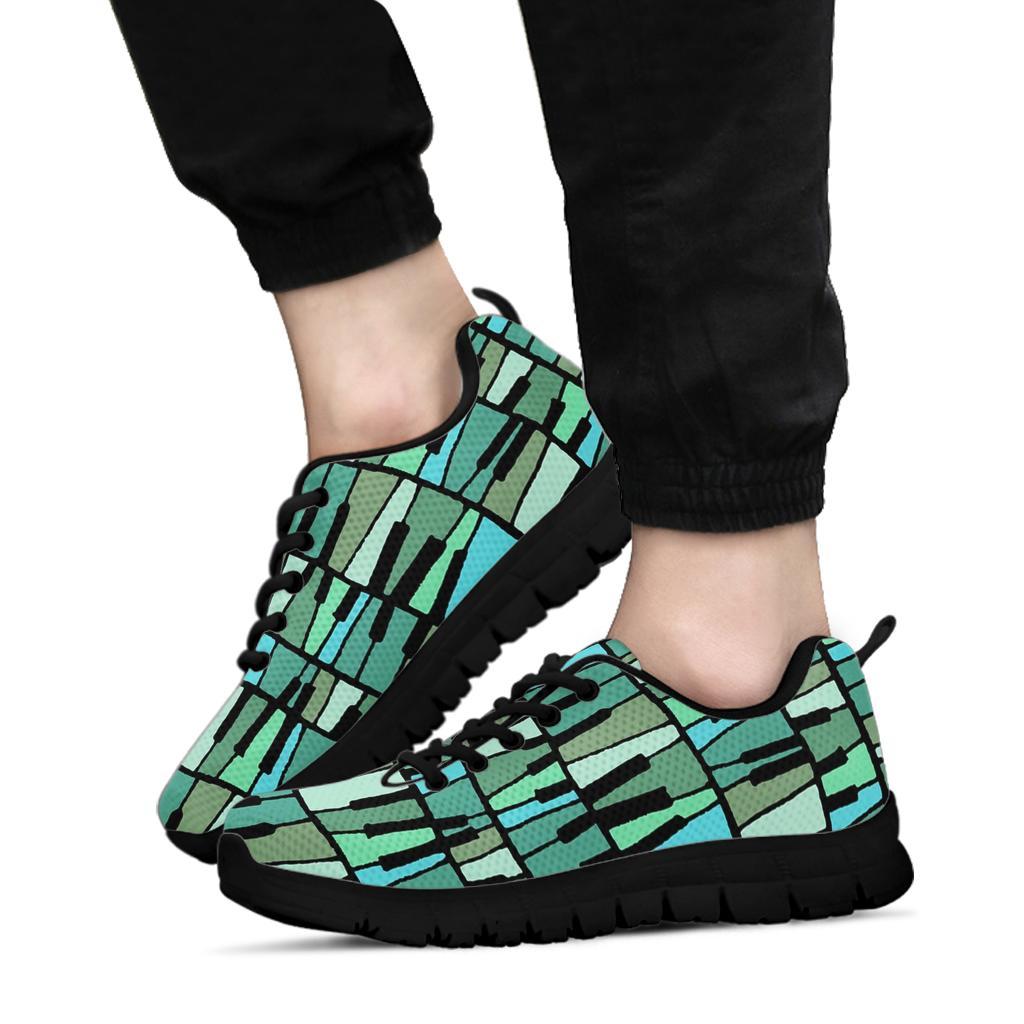 Piano Green Pattern Print Sneaker Shoes For Men Women-grizzshop