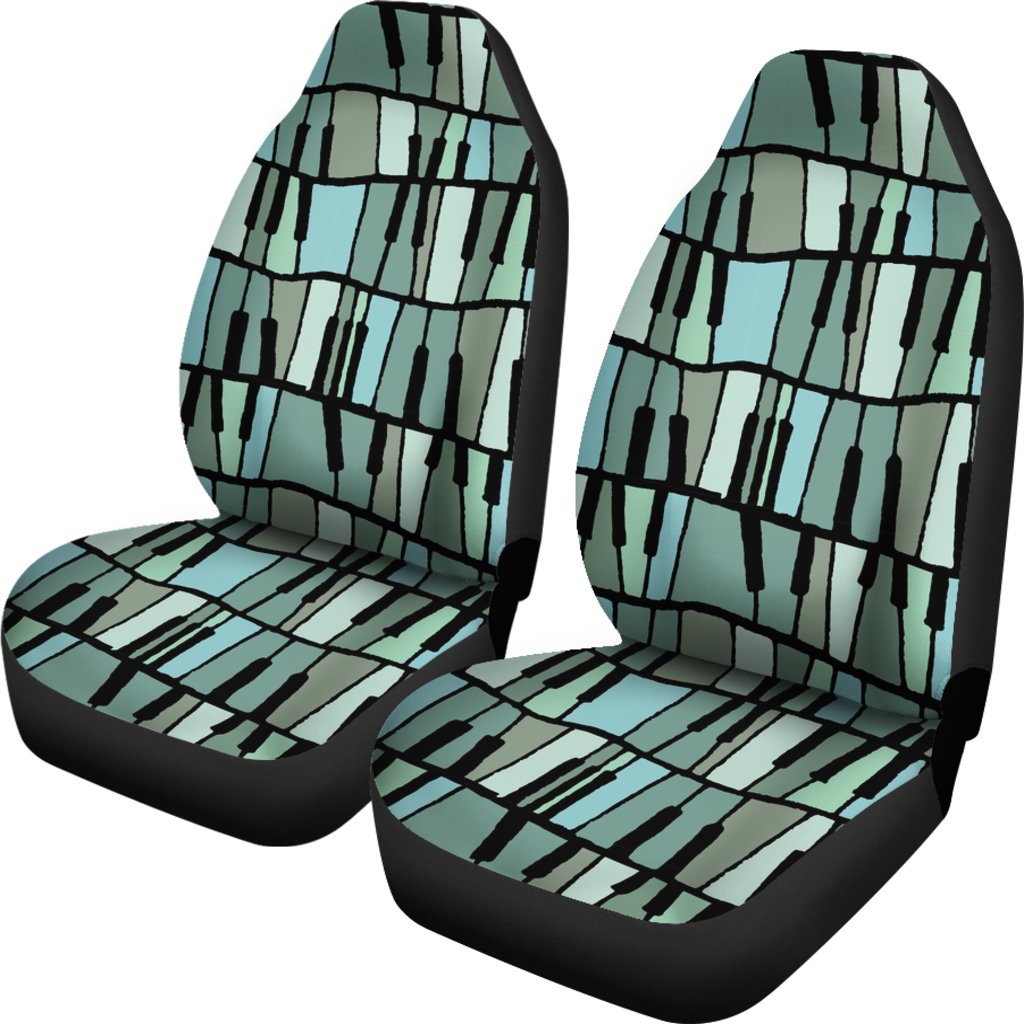 Piano Green Pattern Print Universal Fit Car Seat Covers-grizzshop