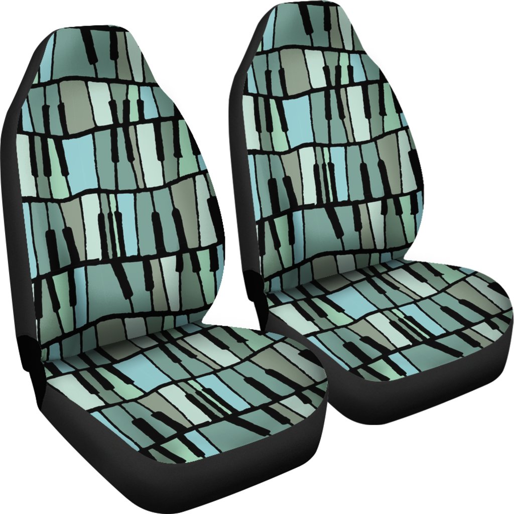 Piano Green Pattern Print Universal Fit Car Seat Covers-grizzshop