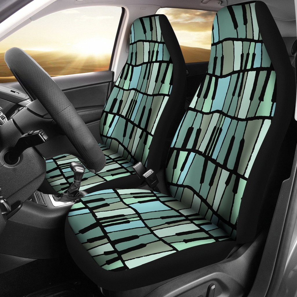 Piano Green Pattern Print Universal Fit Car Seat Covers-grizzshop