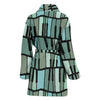 Piano Green Pattern Print Women Long Robe-grizzshop