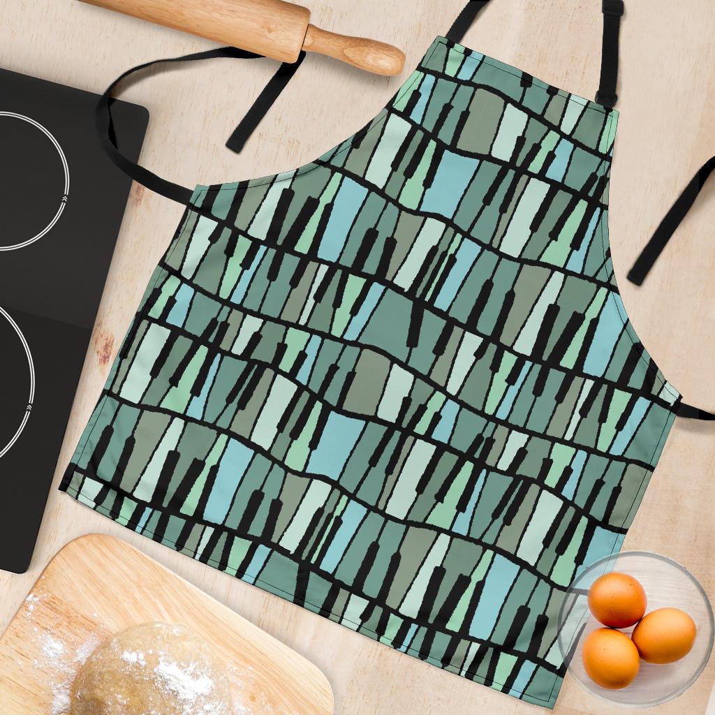 Piano Green Pattern Print Women's Apron-grizzshop