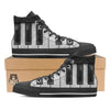 Piano Keyboard Print High Top Shoes-grizzshop