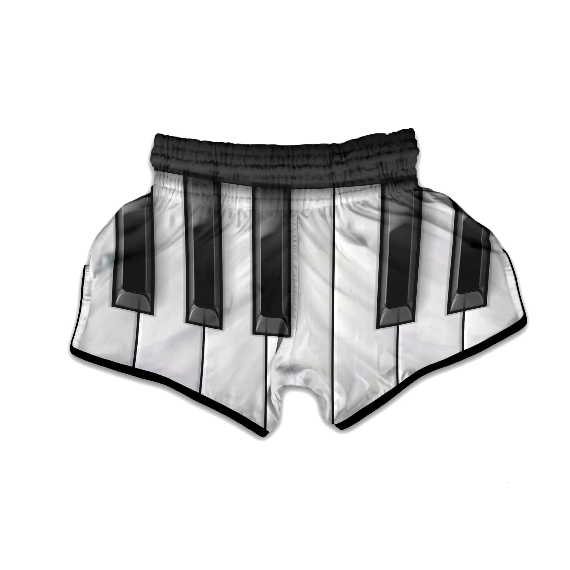 Piano Keyboard Print Muay Thai Boxing Shorts-grizzshop