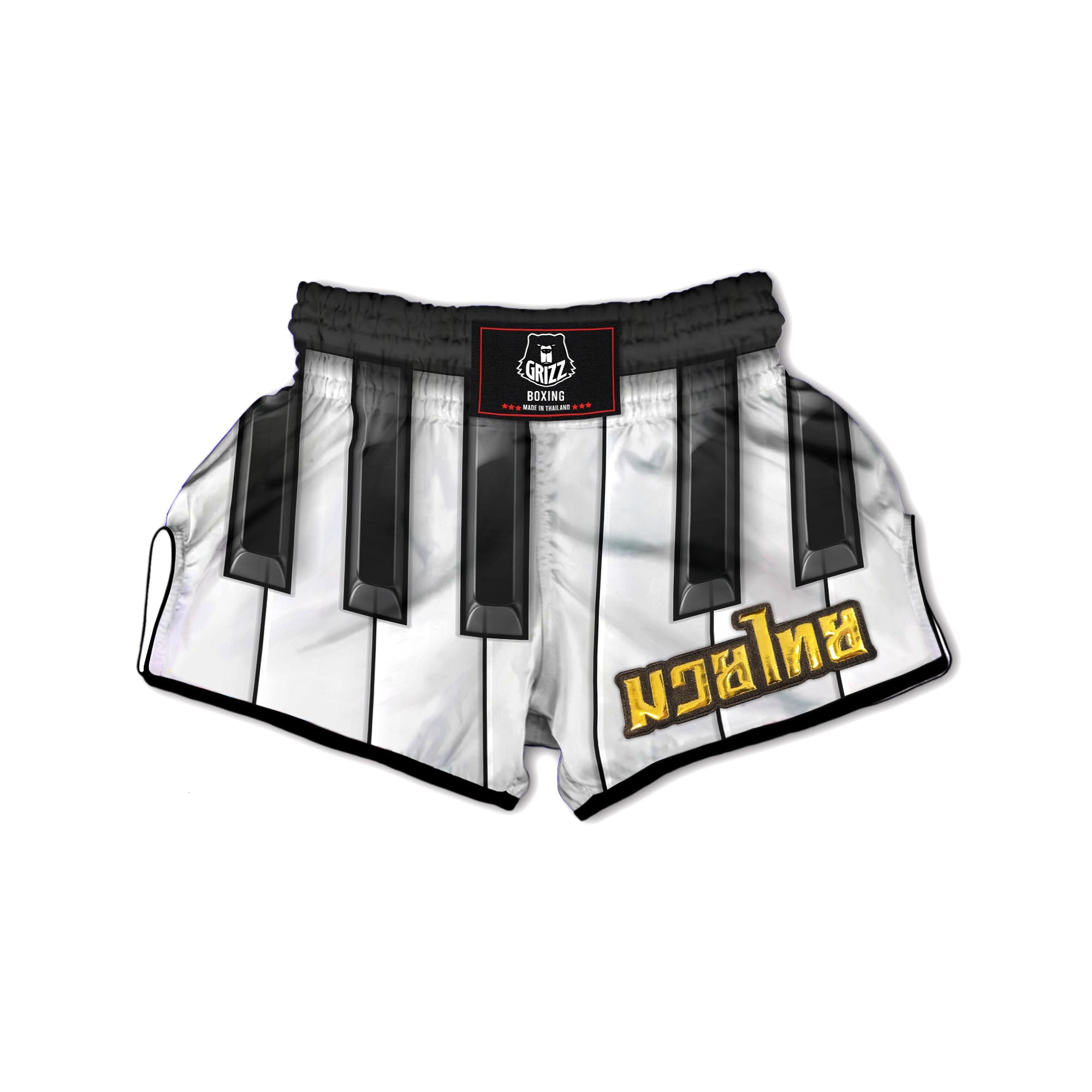 Piano Keyboard Print Muay Thai Boxing Shorts-grizzshop