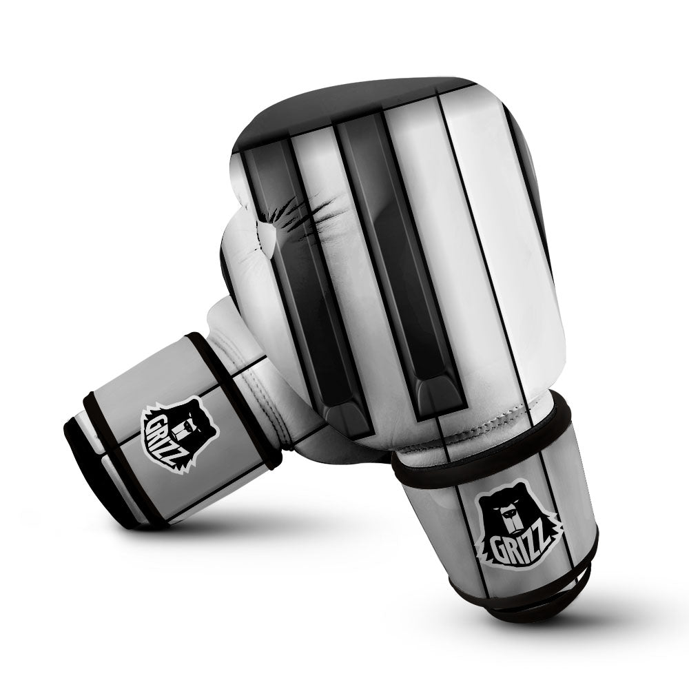 Piano Keyboard White And Black Print Boxing Gloves-grizzshop