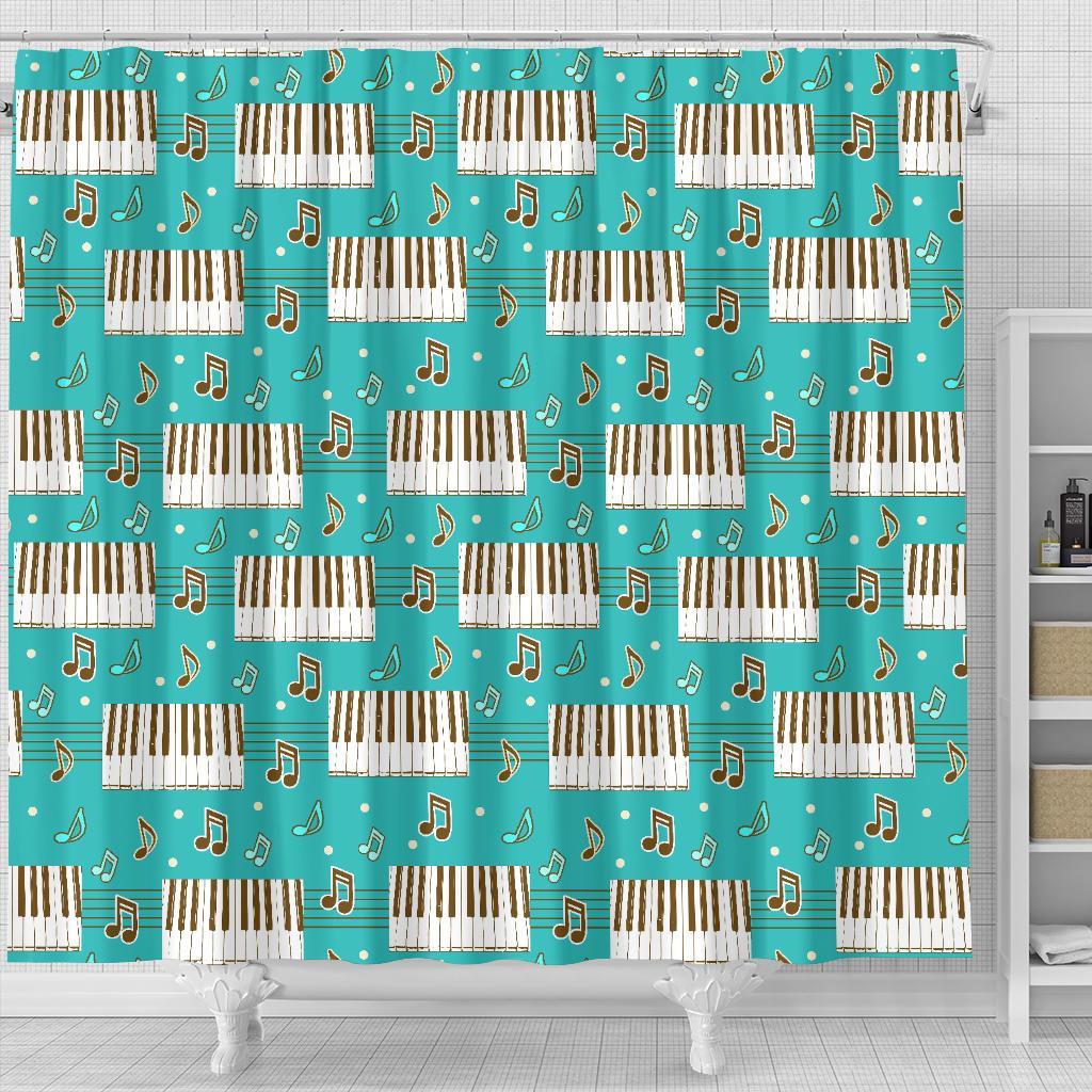 Piano Pattern Print Bathroom Shower Curtain-grizzshop