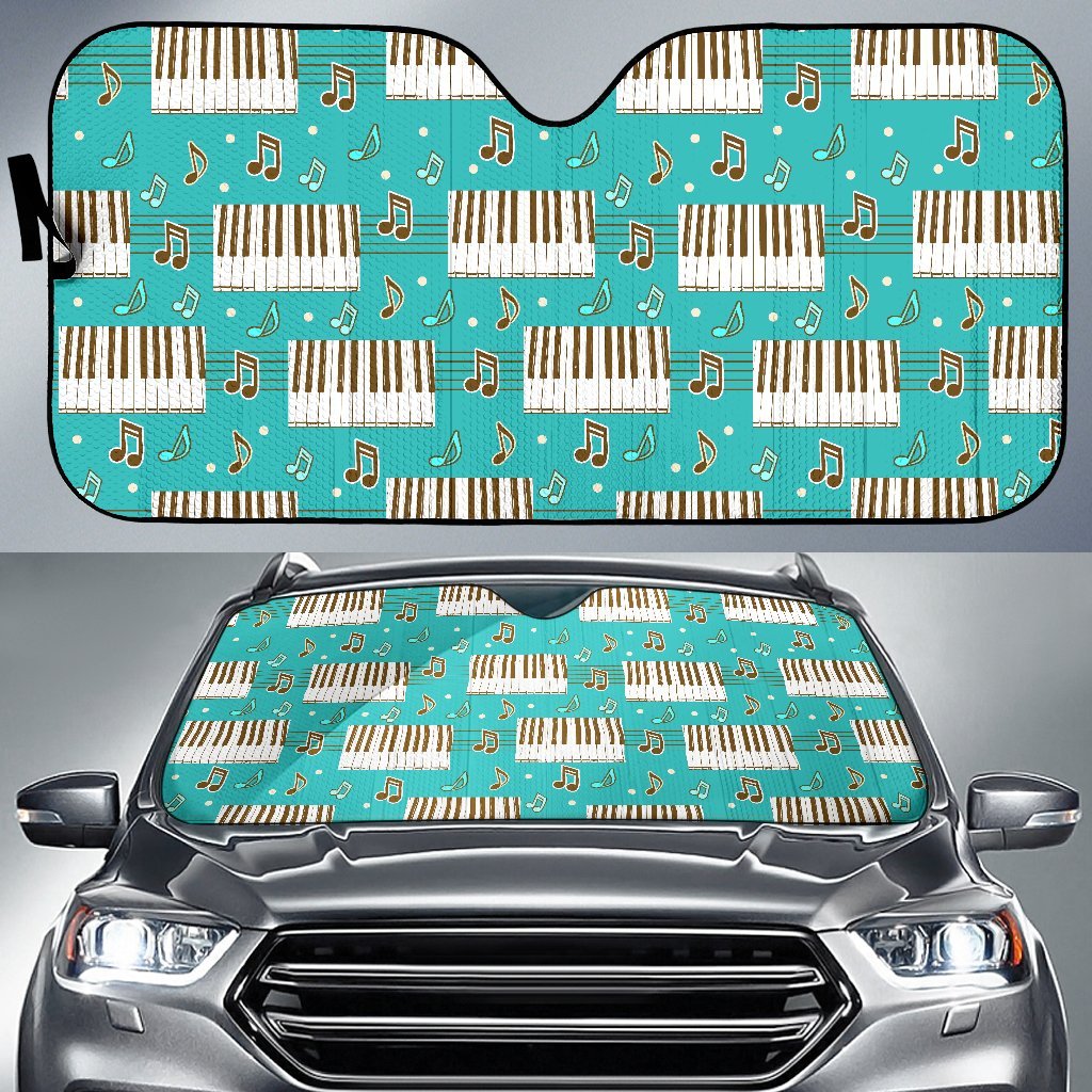 Piano Pattern Print Car Sun Shade-grizzshop